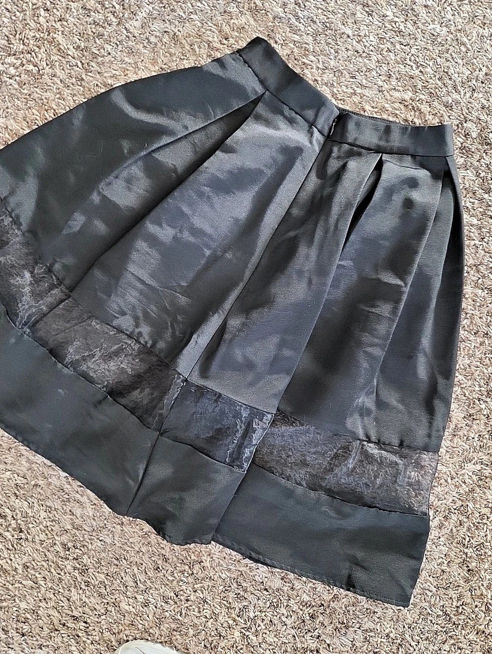 Express Black Mini Skirt with Lace Trim